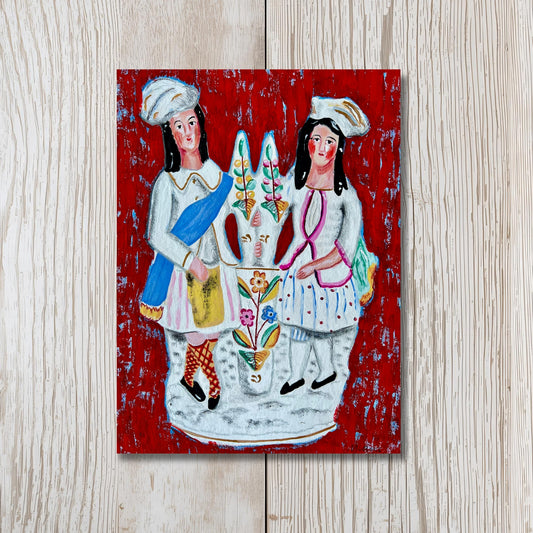 Staffordshire Figure, Greeting Card - blank inside
