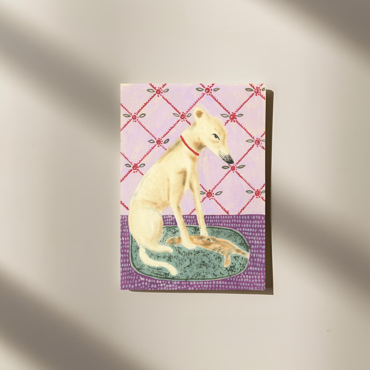 Staffordshire Whippet Greeting Card - blank inside