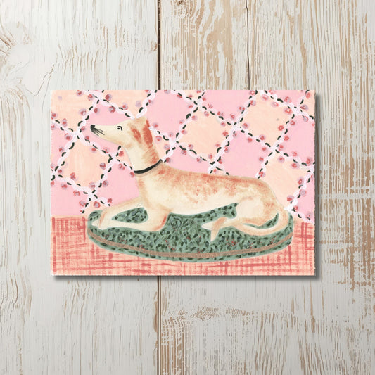 Gertrude the Greyhound Greeting Card - blank inside