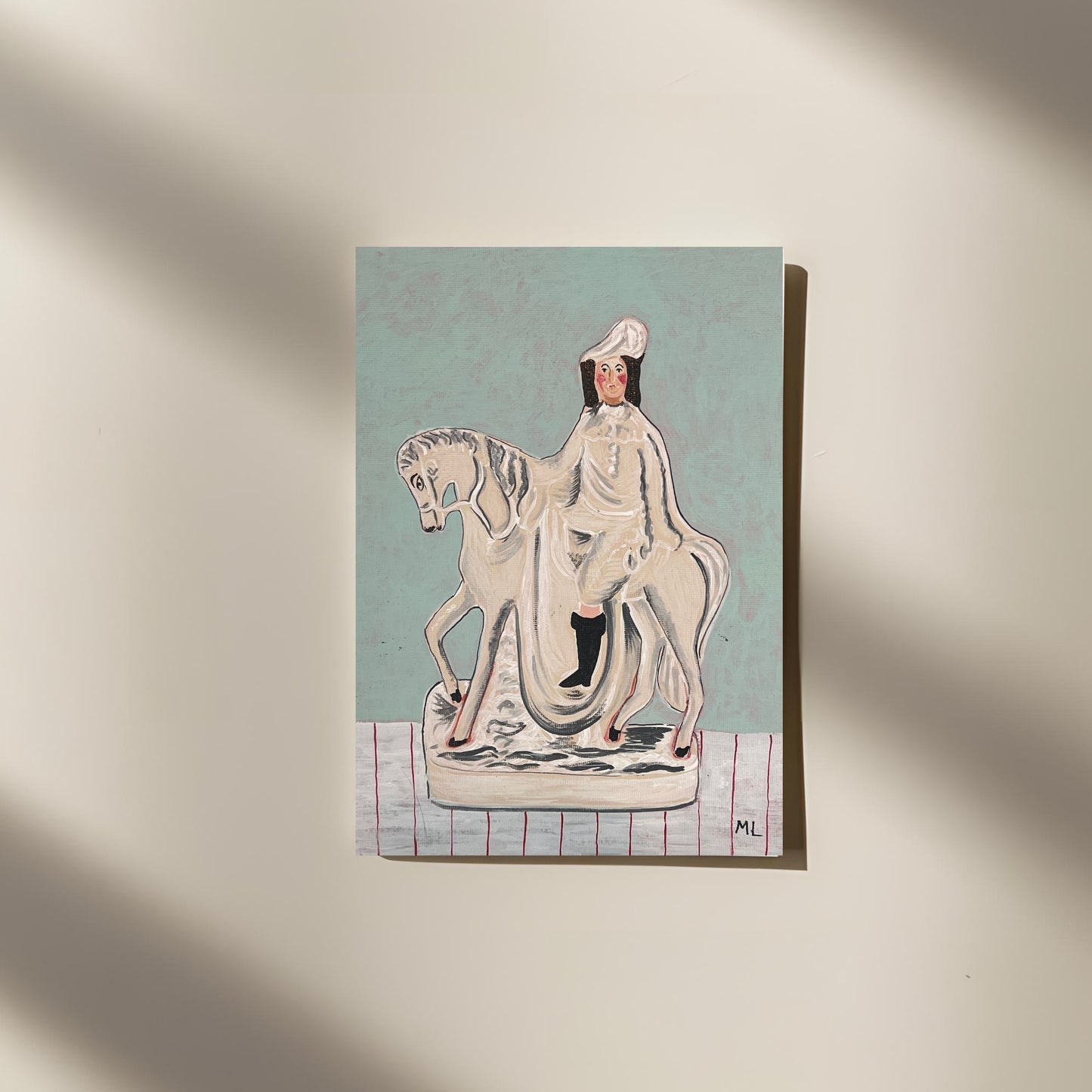 Staffordshire Figure of a man on a horse, Greeting Card - blank inside