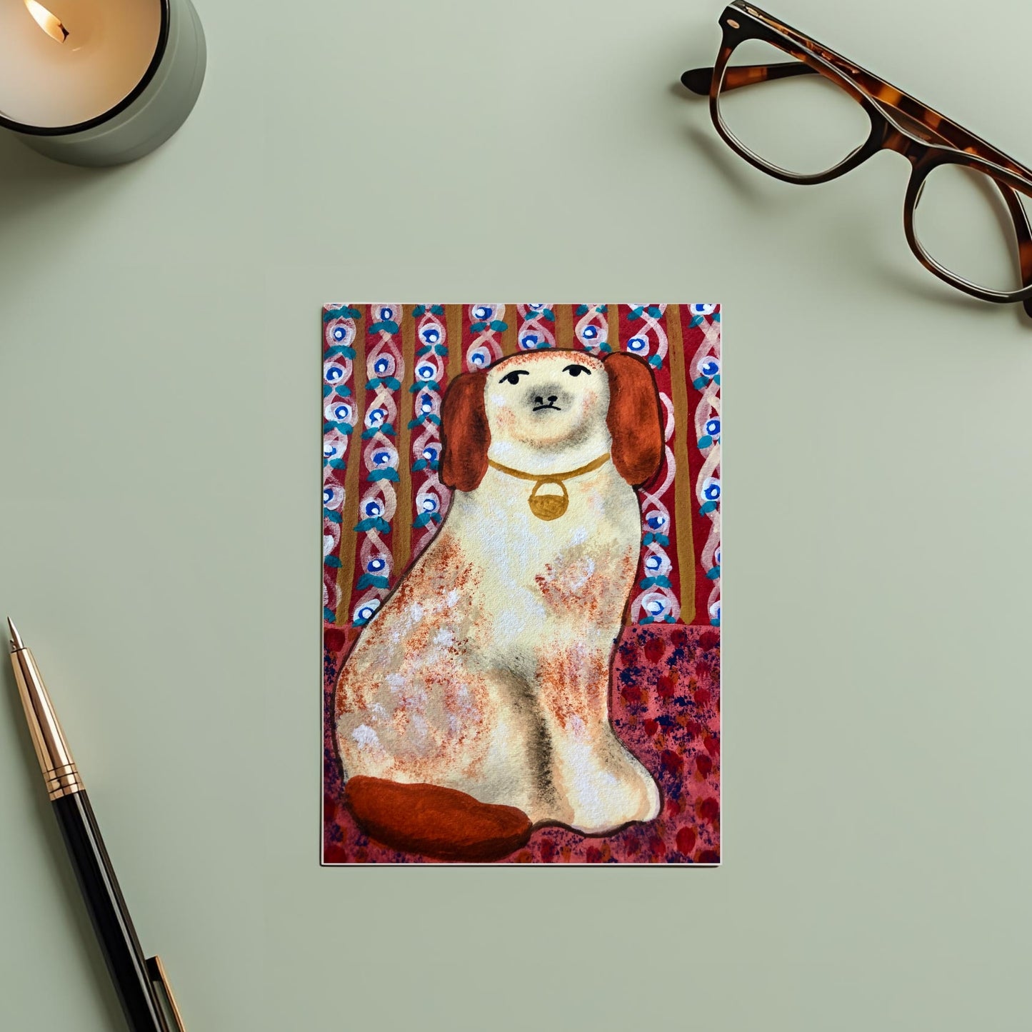 Penelope the Spaniel, Greeting Card - blank inside