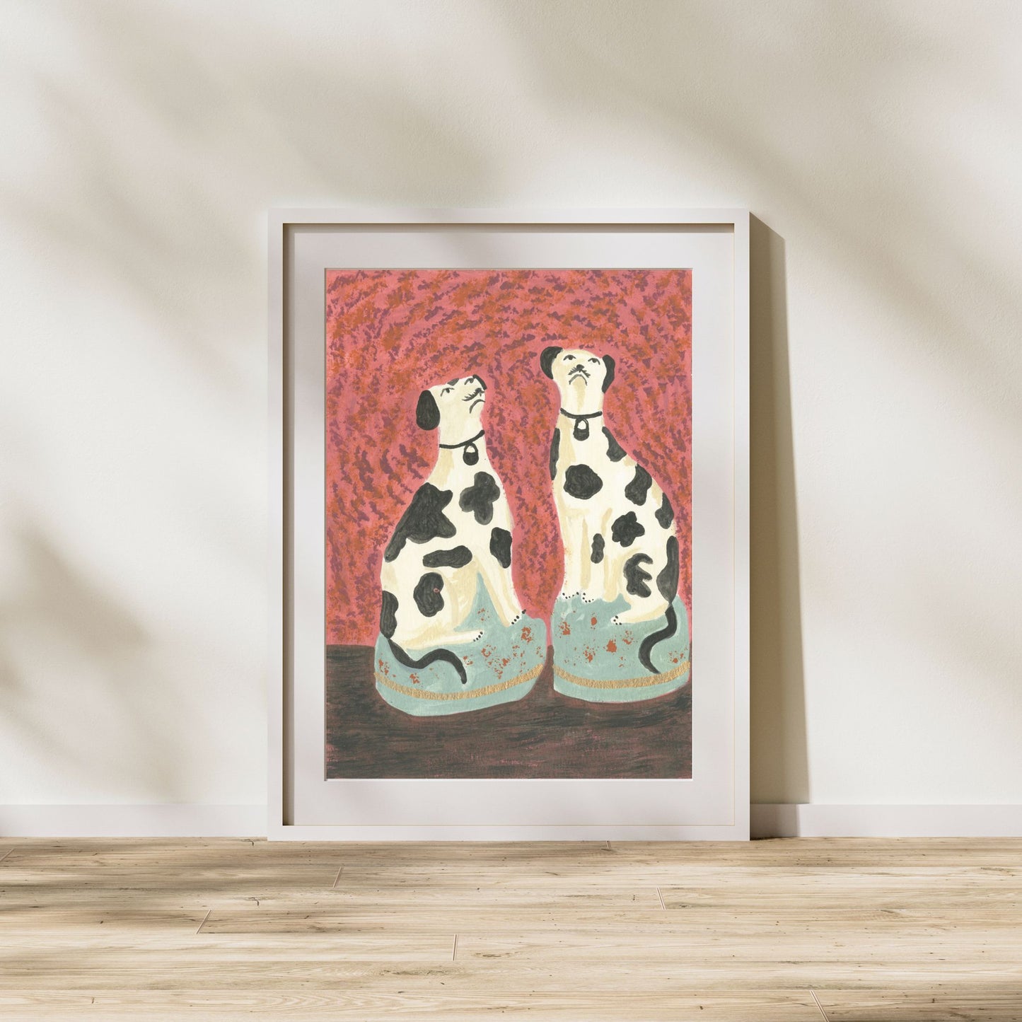 Staffordshire Dalmatian Dog Art Print – Fine Art Giclée Print by Melanie Lewis | Folk-Inspired British Home Decor