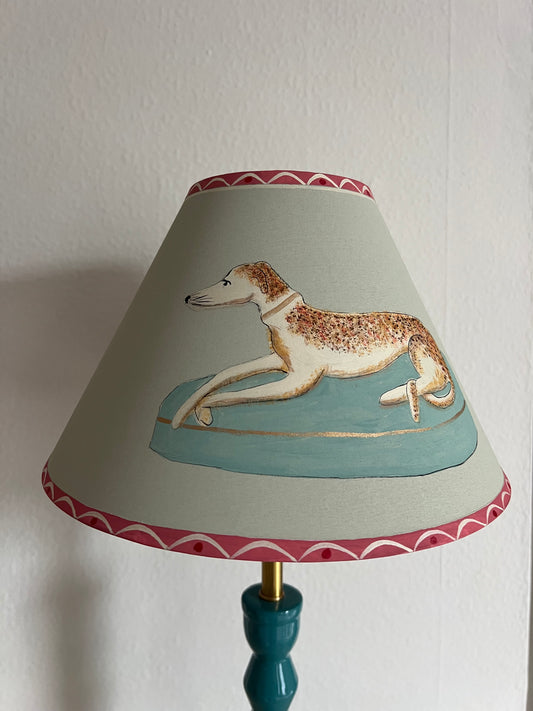 Hand Painted Lampshade - Staffordshire Greyhound  (a matching pair available, this listing is for ONE shade only) (Copy)