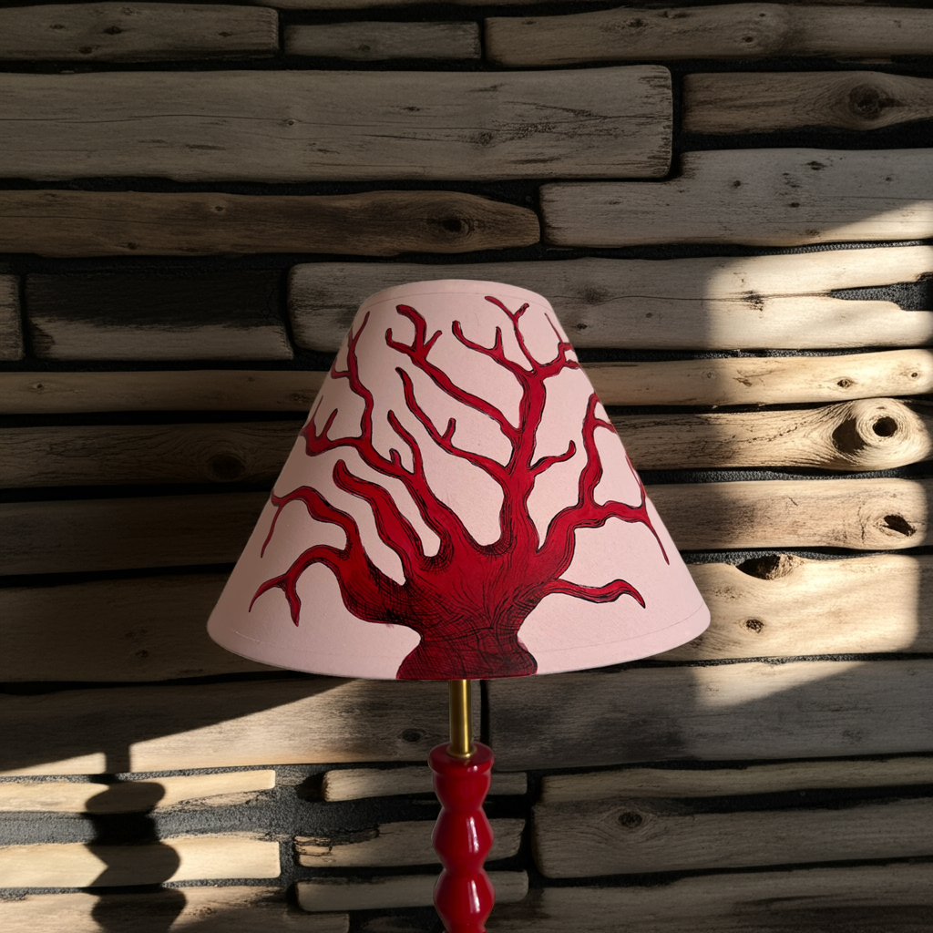 Coral Hand Painted Lampshade