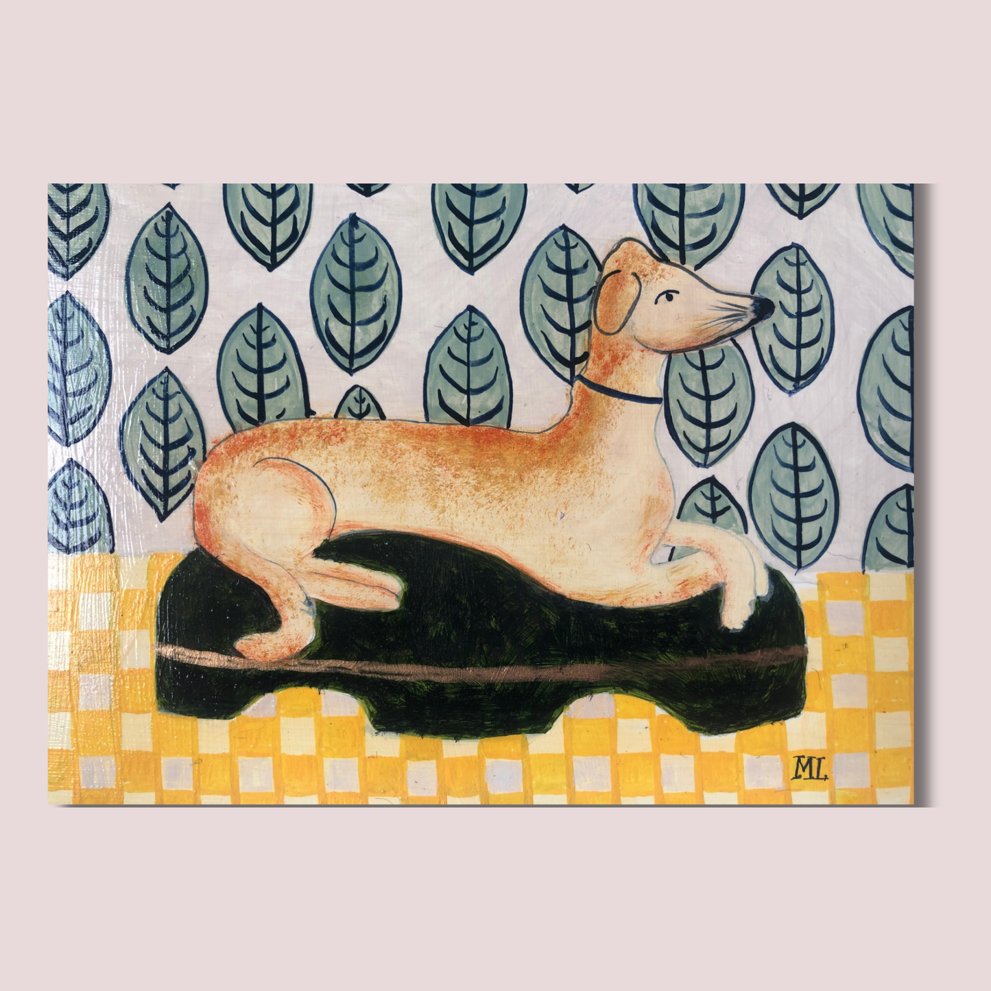 Staffordshire Figure of a Greyhound, Greeting Card - blank inside