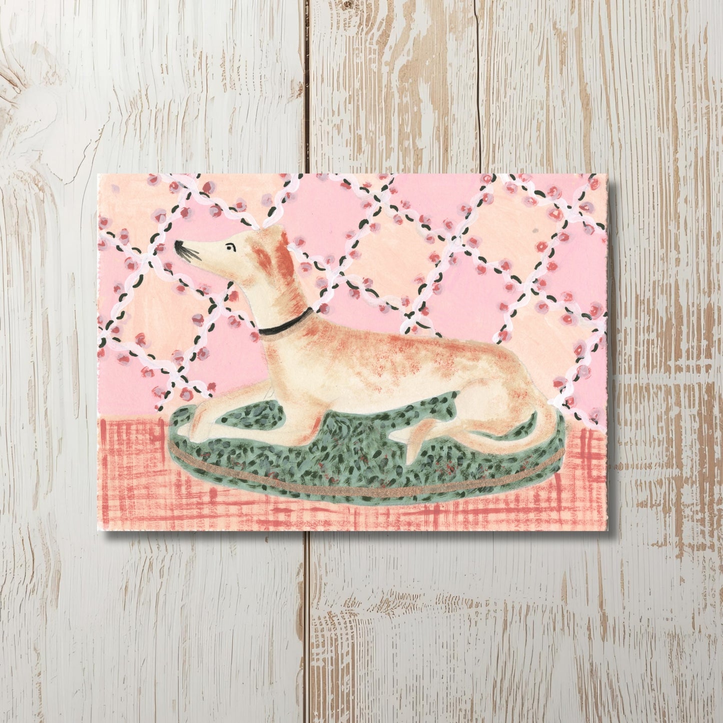 Gertrude the Greyhound Greeting Card - blank inside