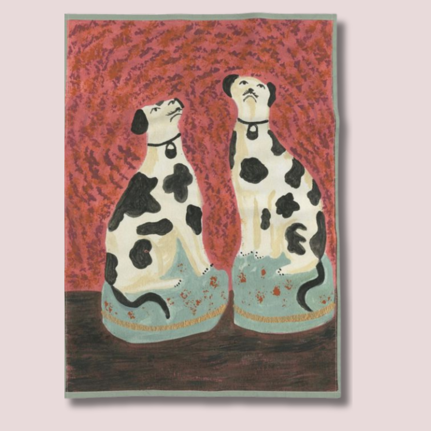 Dotty & Duke Staffordshire Dalmation Dogs Tea Towel