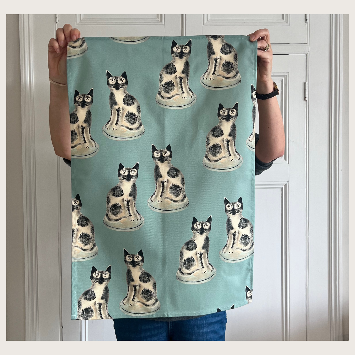 Staffordshire Cat Tea Towel | Melanie Lewis Home