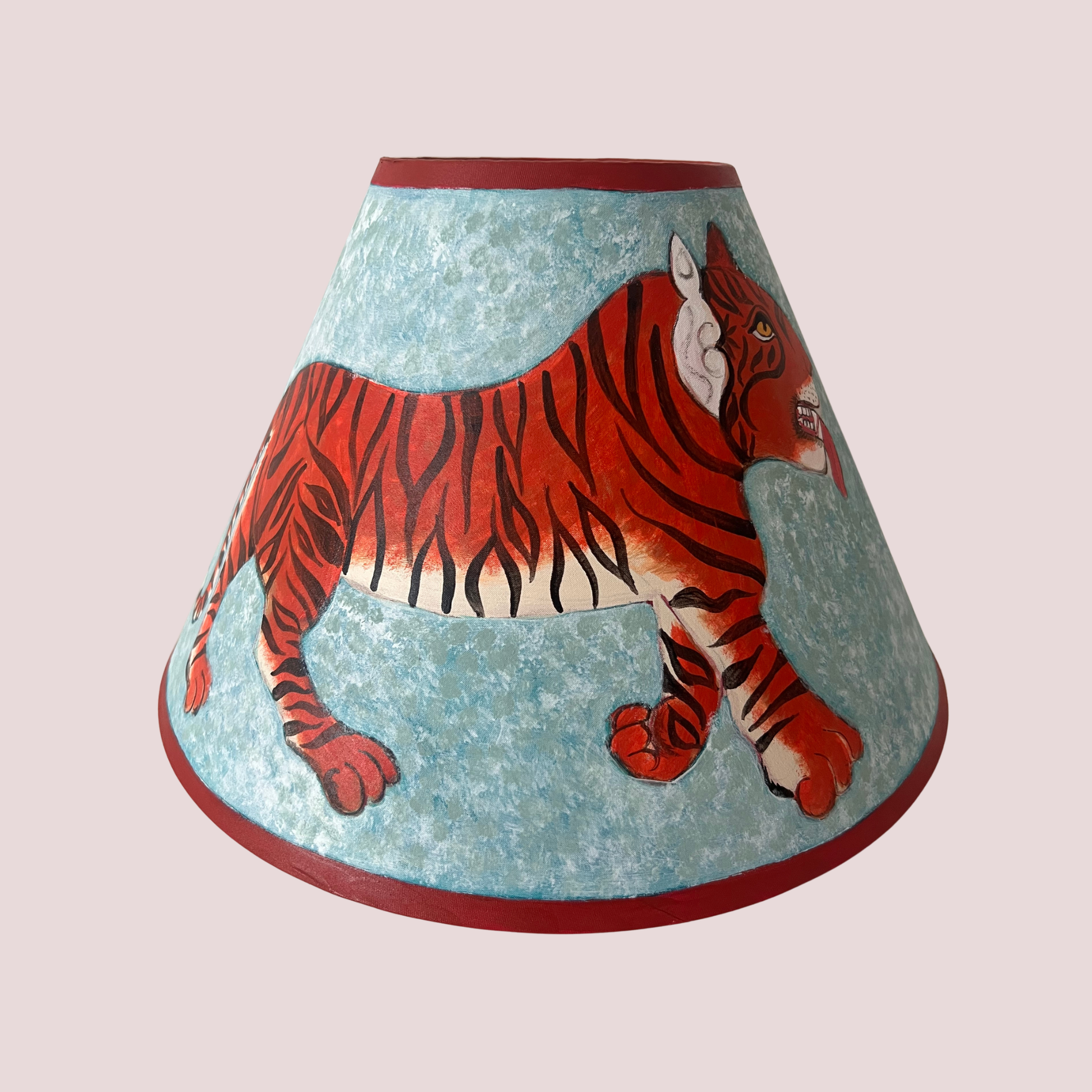 hand painted indian tiger lampshade by Melanie Lewis