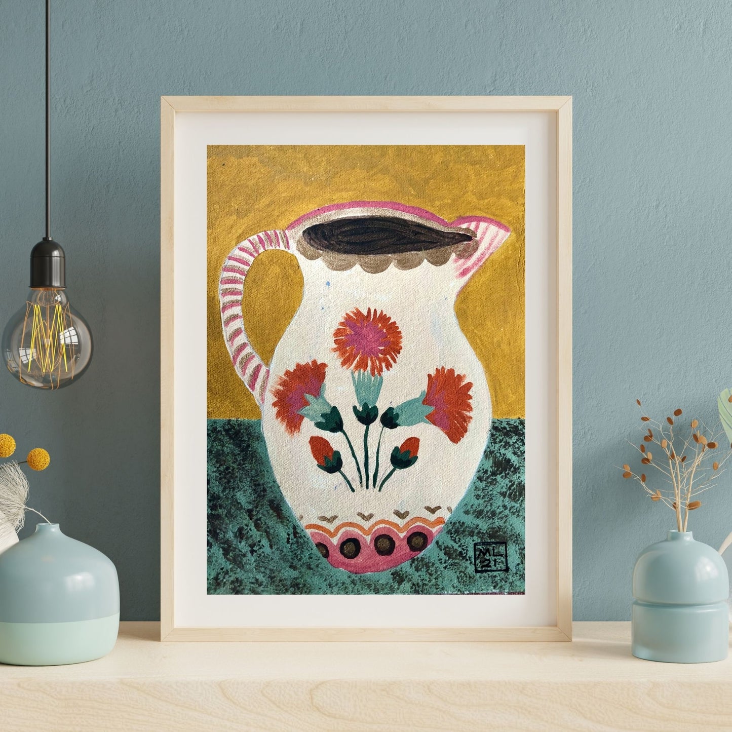 Dianthus Jug - Fine Art Print
