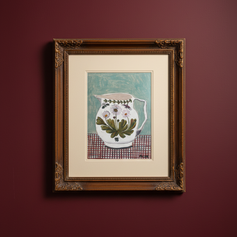 Portmeirion Daisies Jug Painting - A4 Fine Art Print
