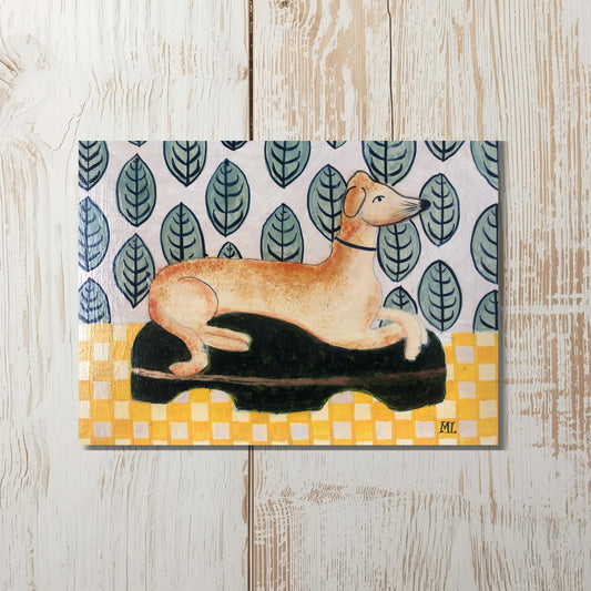 Staffordshire Figure of a Greyhound, Greeting Card - blank inside