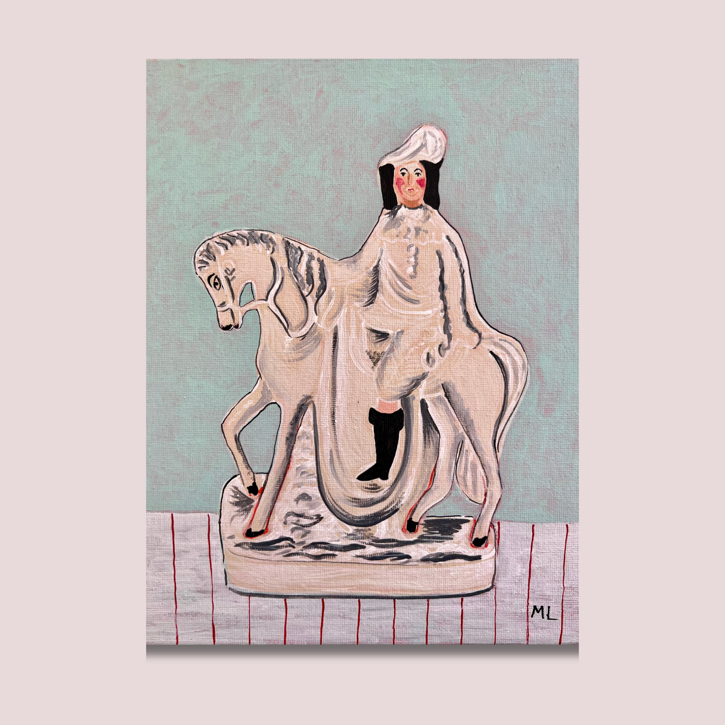 Staffordshire Figure of a man on a horse, Greeting Card - blank inside