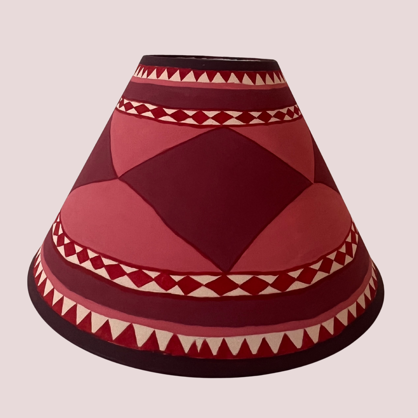 Ruby Harlequin — Hand-Painted Decorative Lampshade