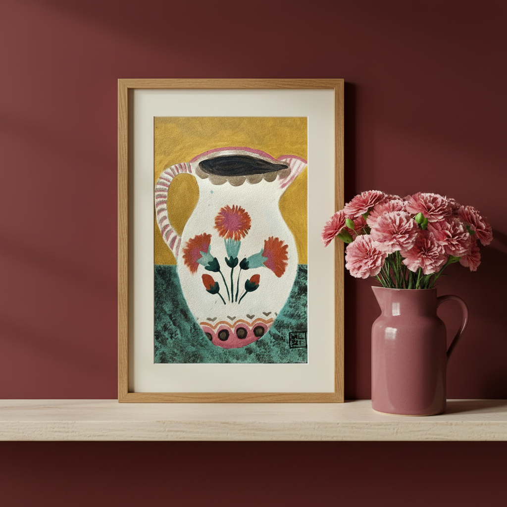 Dianthus Jug - Fine Art Print