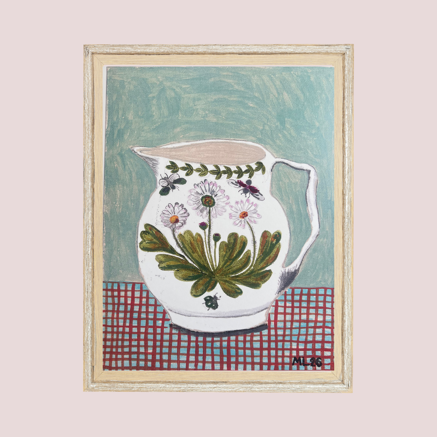 Portmeirion Daisies Jug Painting - A4 Fine Art Print