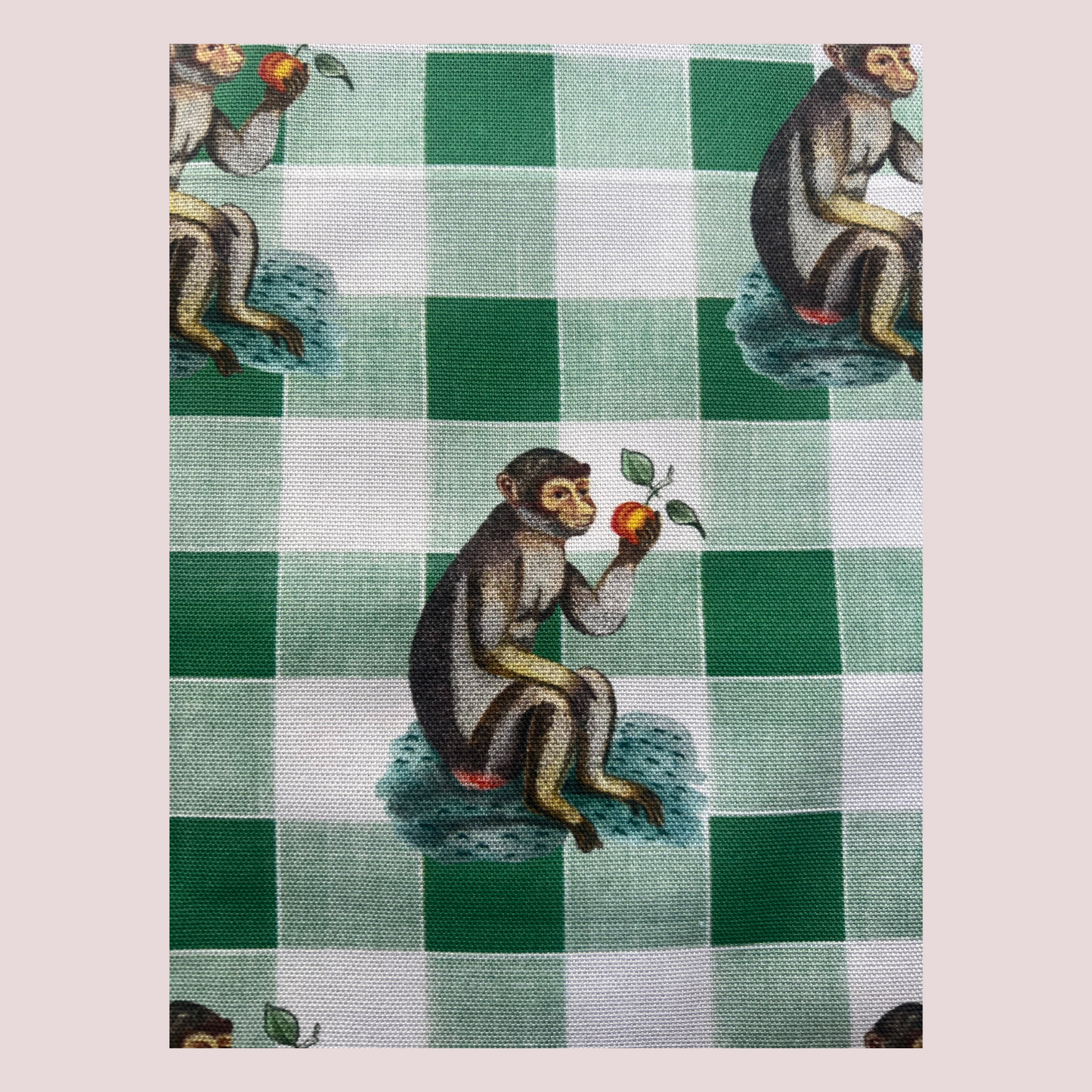 Gingham Monkey Tea Towel