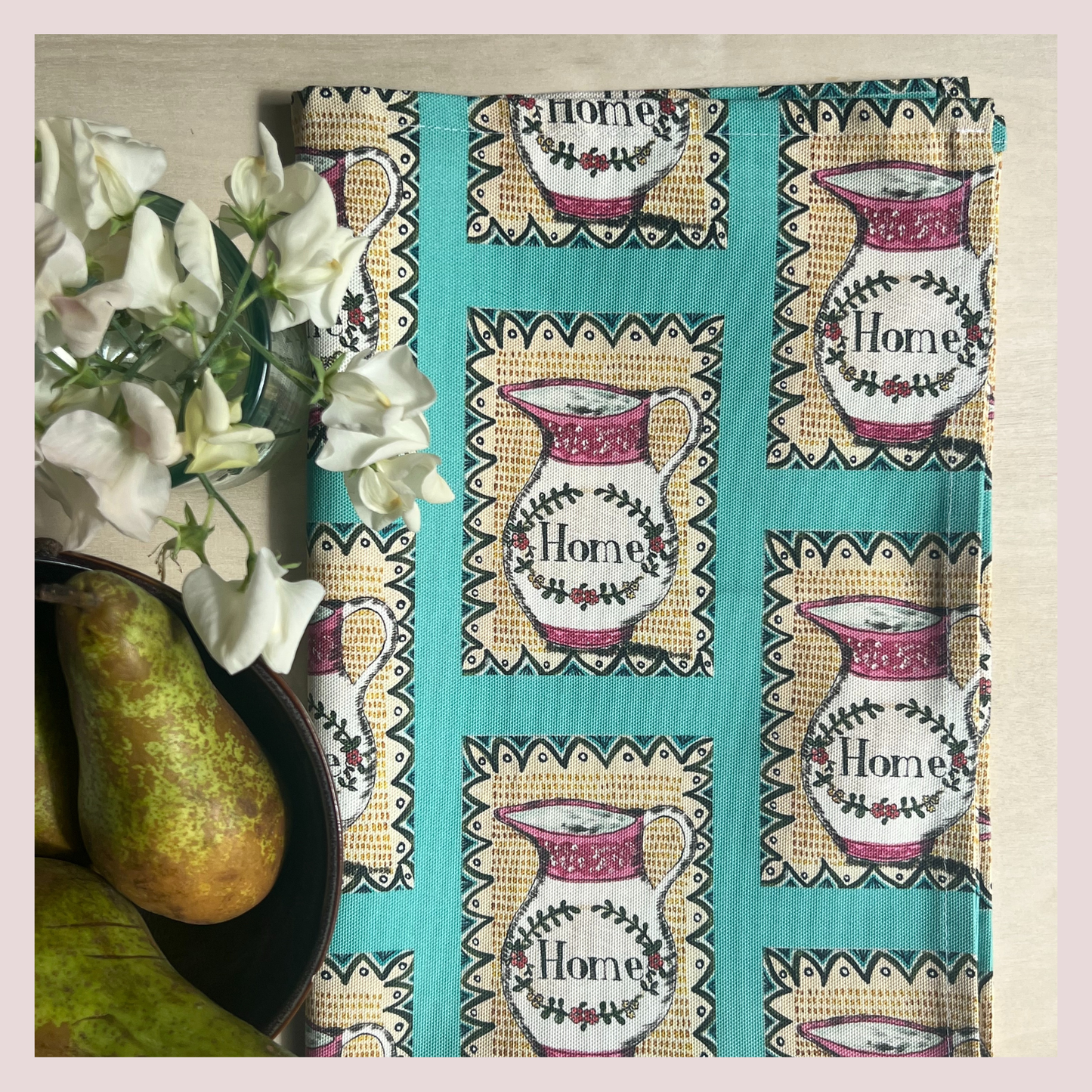 Sussex Lustreware "Home" Jug Tea Towel