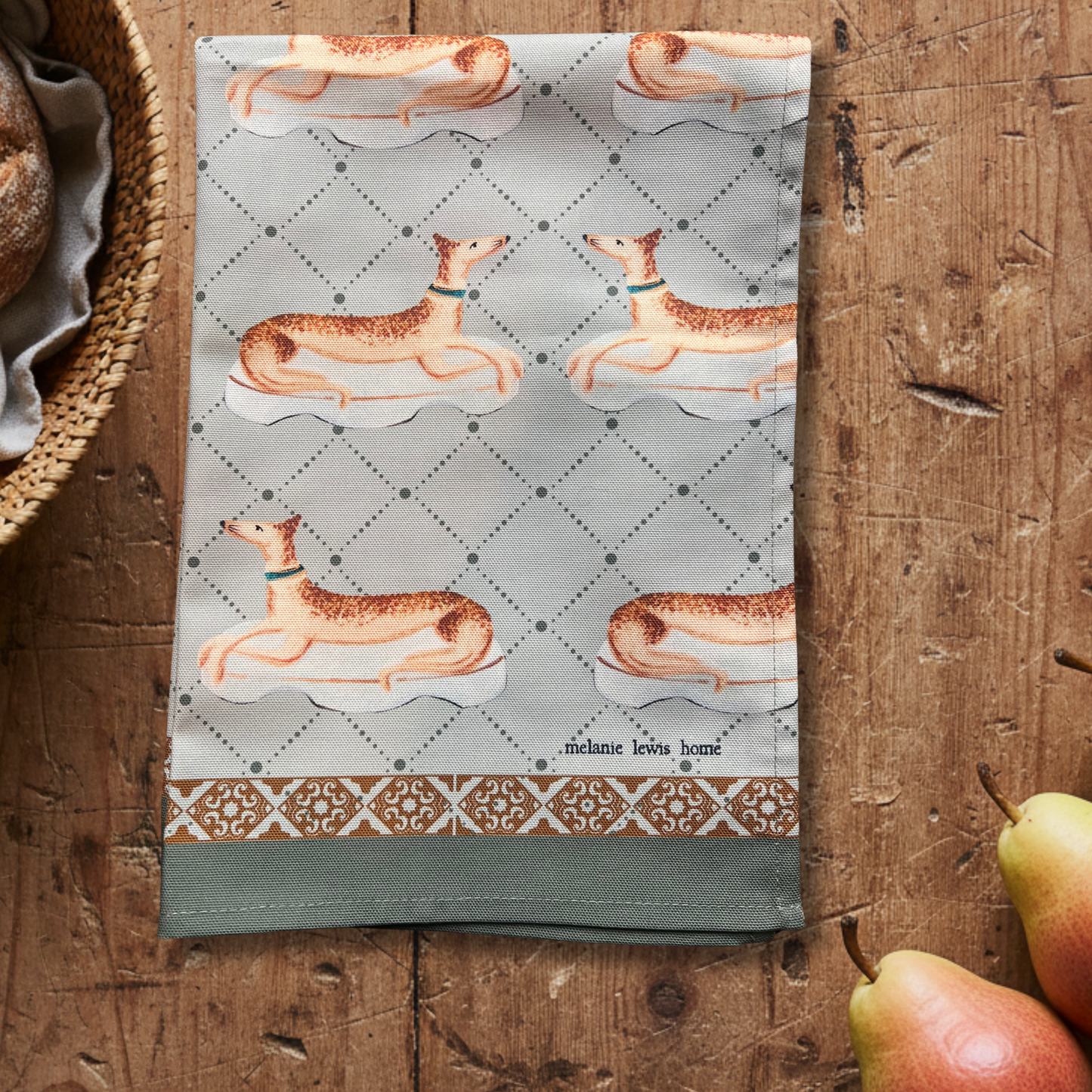 Staffordshire Greyhound Tea Towel
