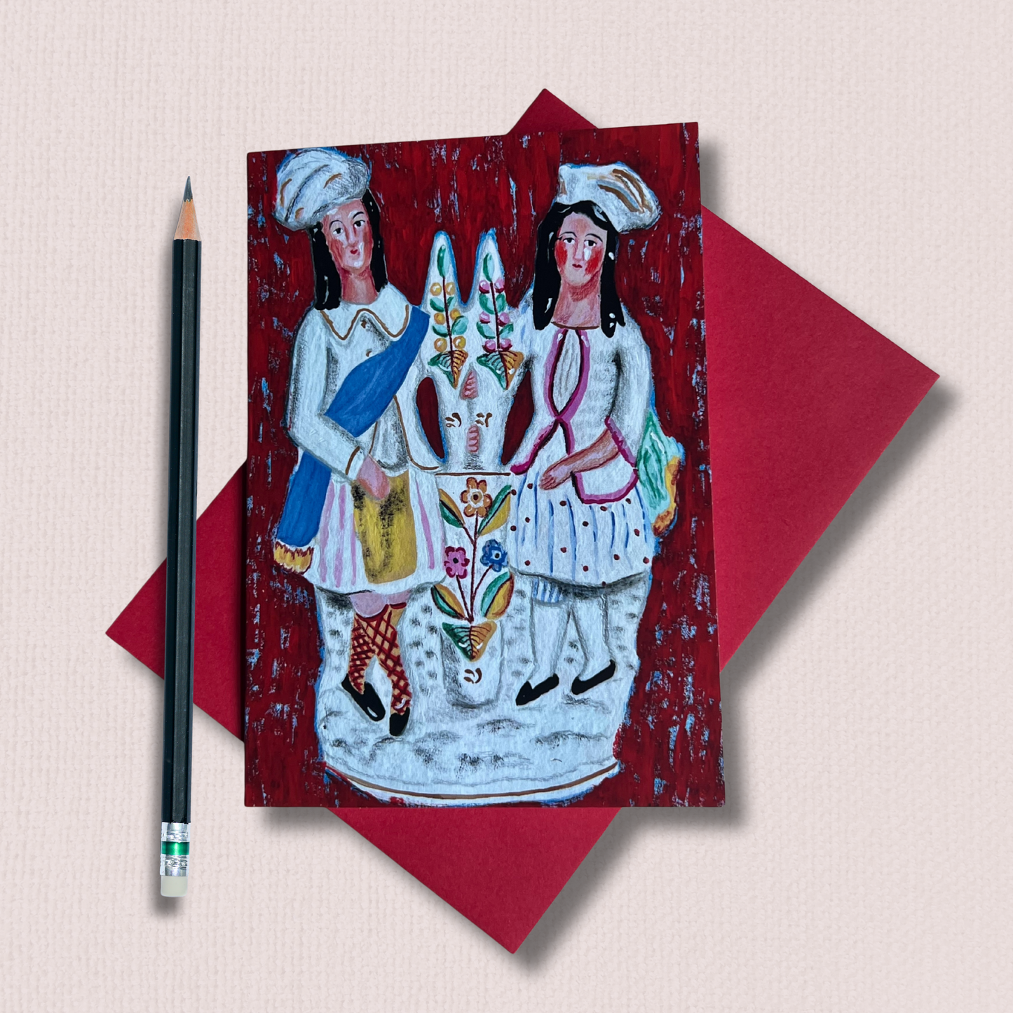 Staffordshire Figure, Greeting Card - blank inside