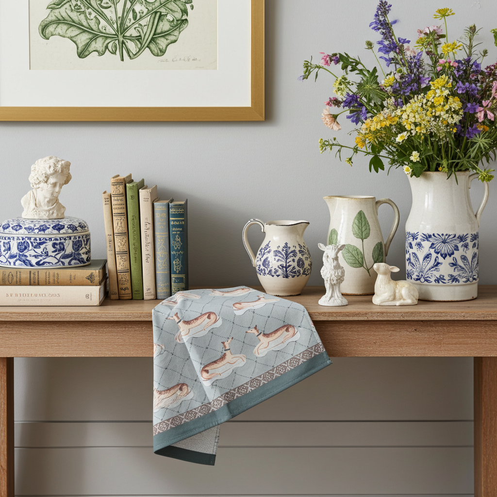 Staffordshire Greyhound Tea Towel