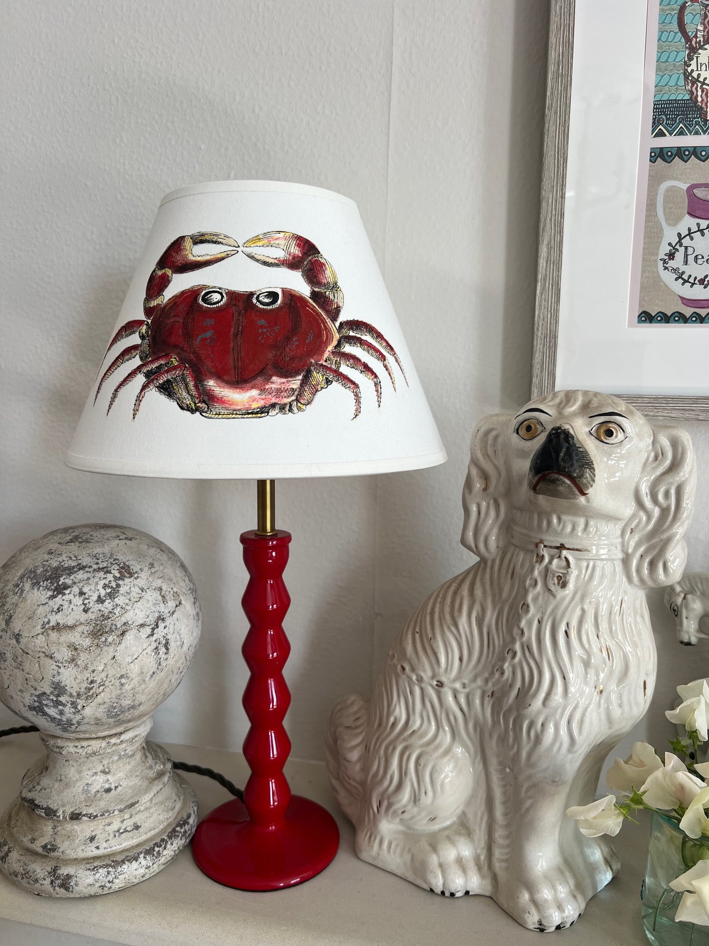 Hand Painted Lampshade - One-off Crab decorative shade