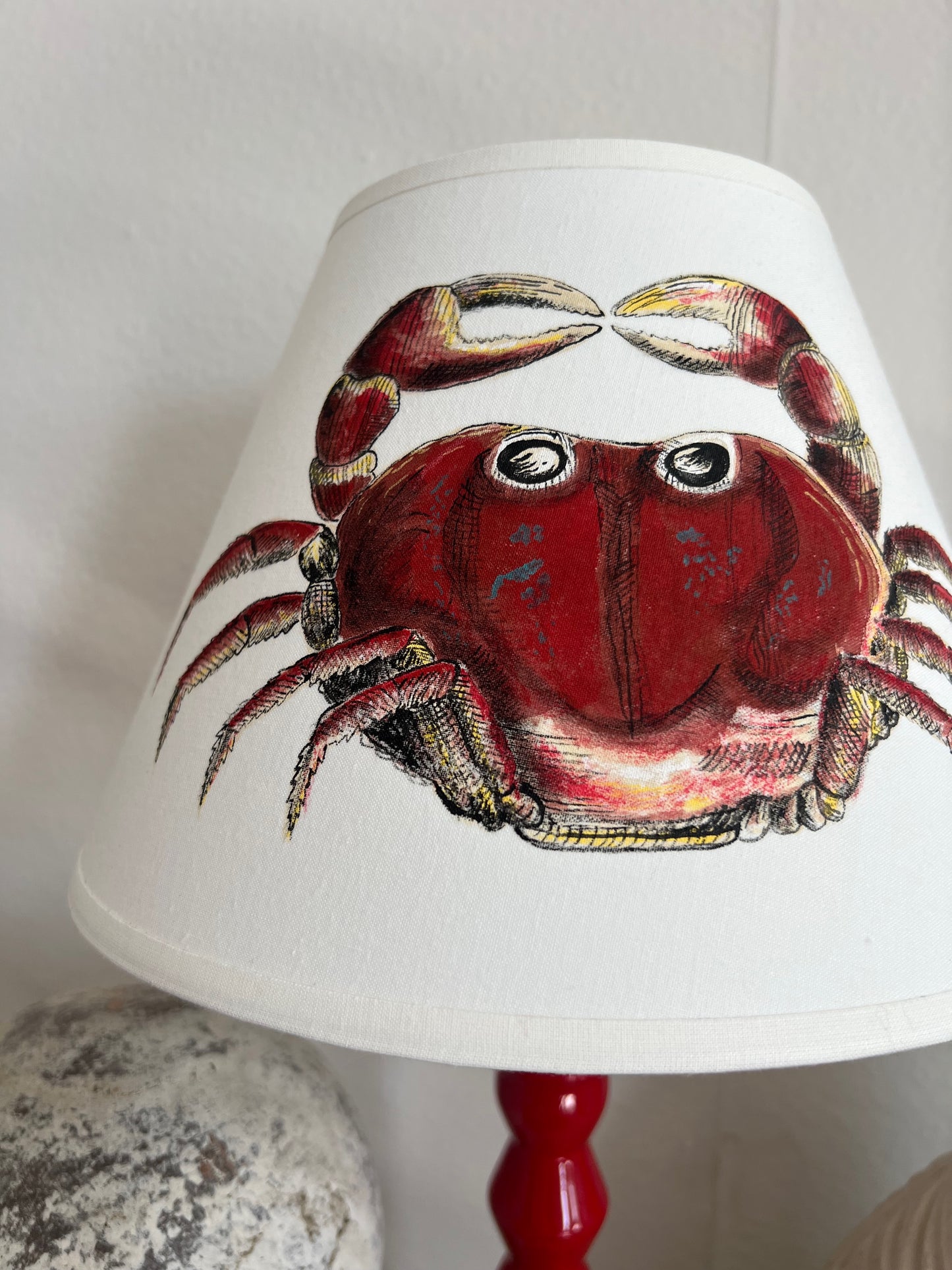 Hand Painted Lampshade - One-off Crab decorative shade