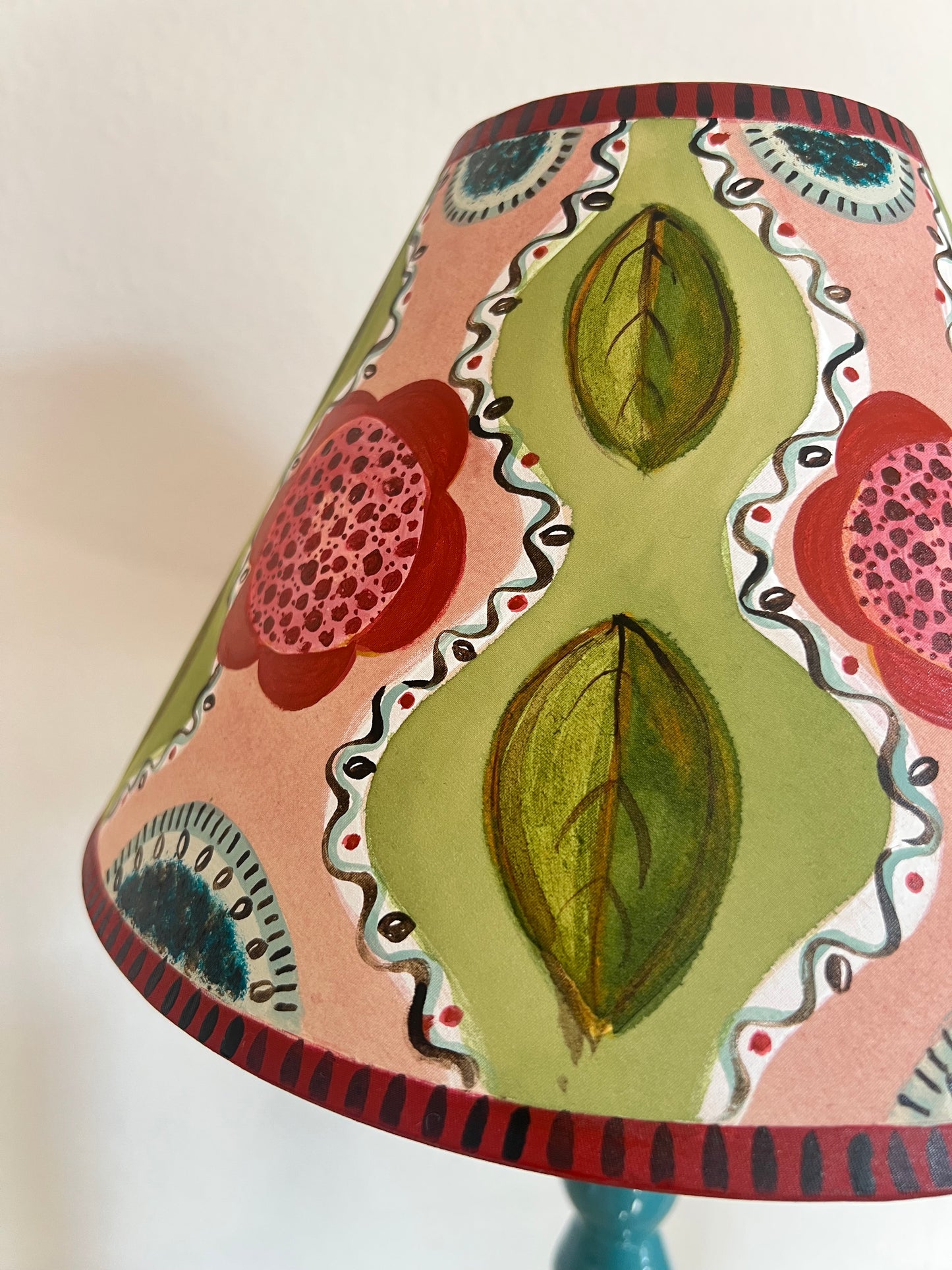 Bloomsbury Group at Charleston inspired hand painted table lampshade