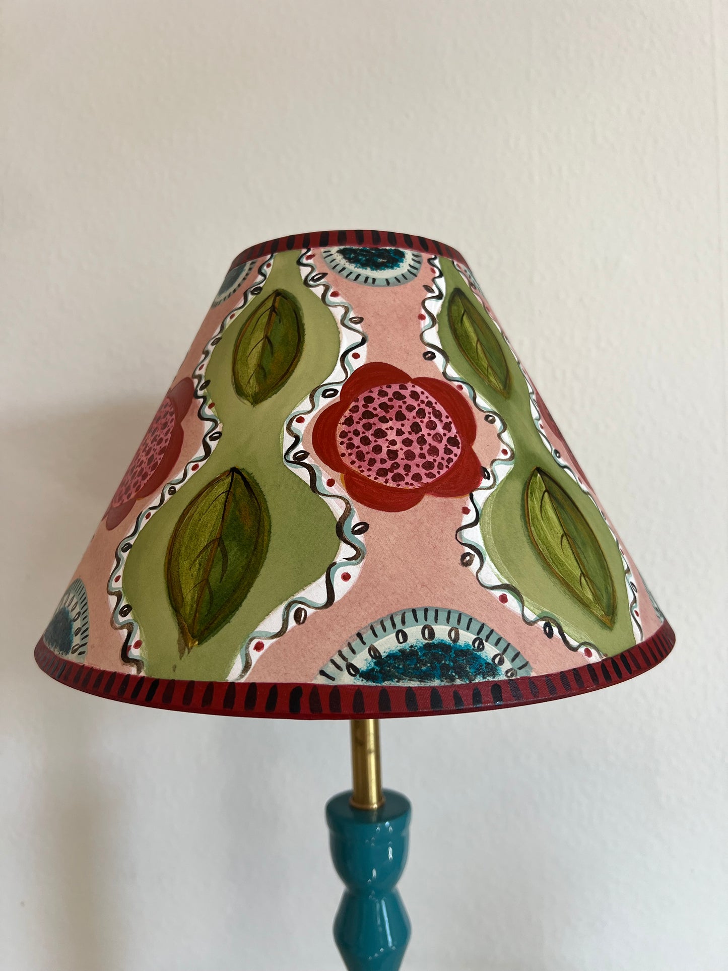 Bloomsbury Group at Charleston inspired hand painted table lampshade