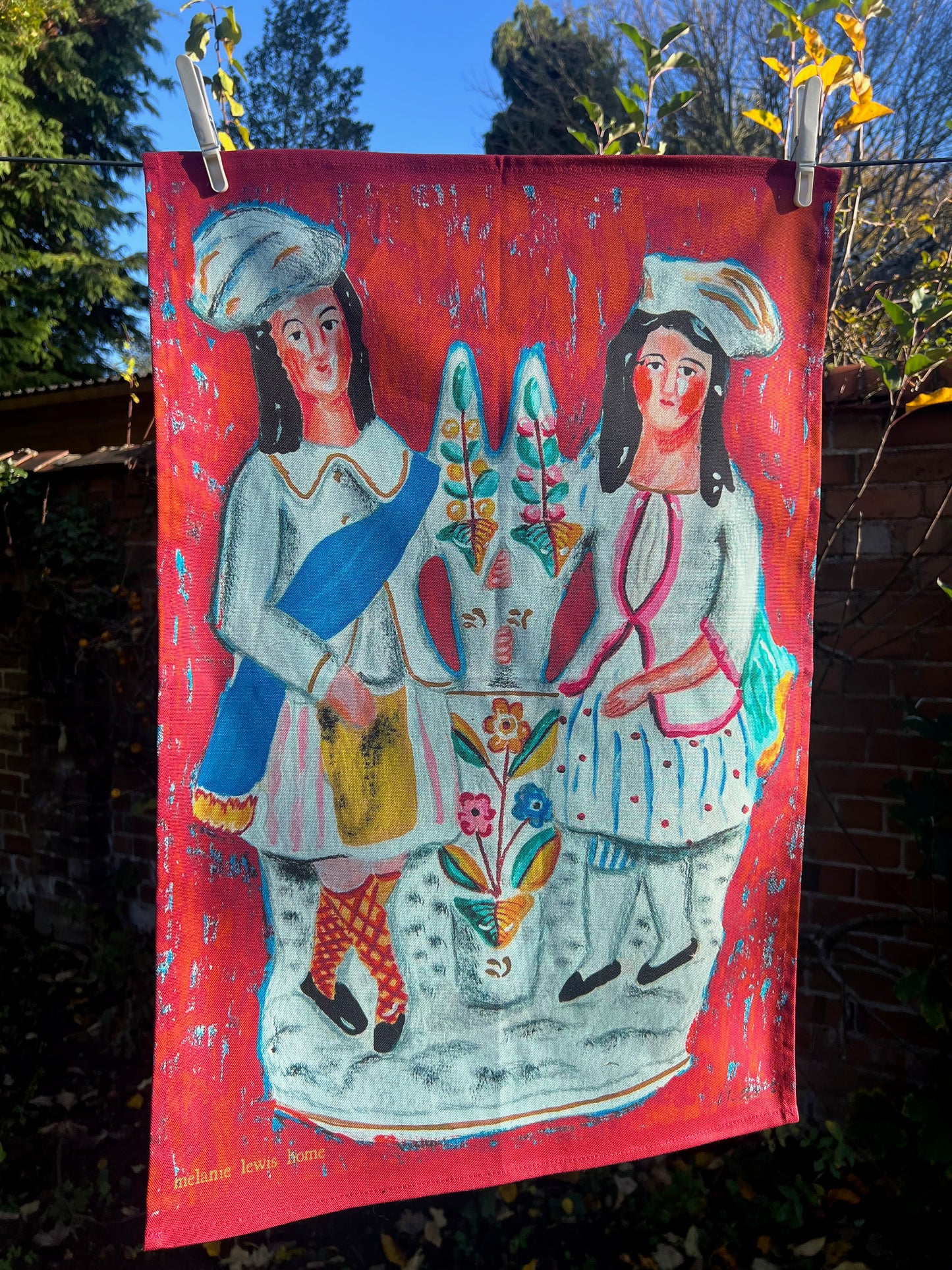 Staffordshire Dancing Couple Tea Towel - BACK IN STOCK!!