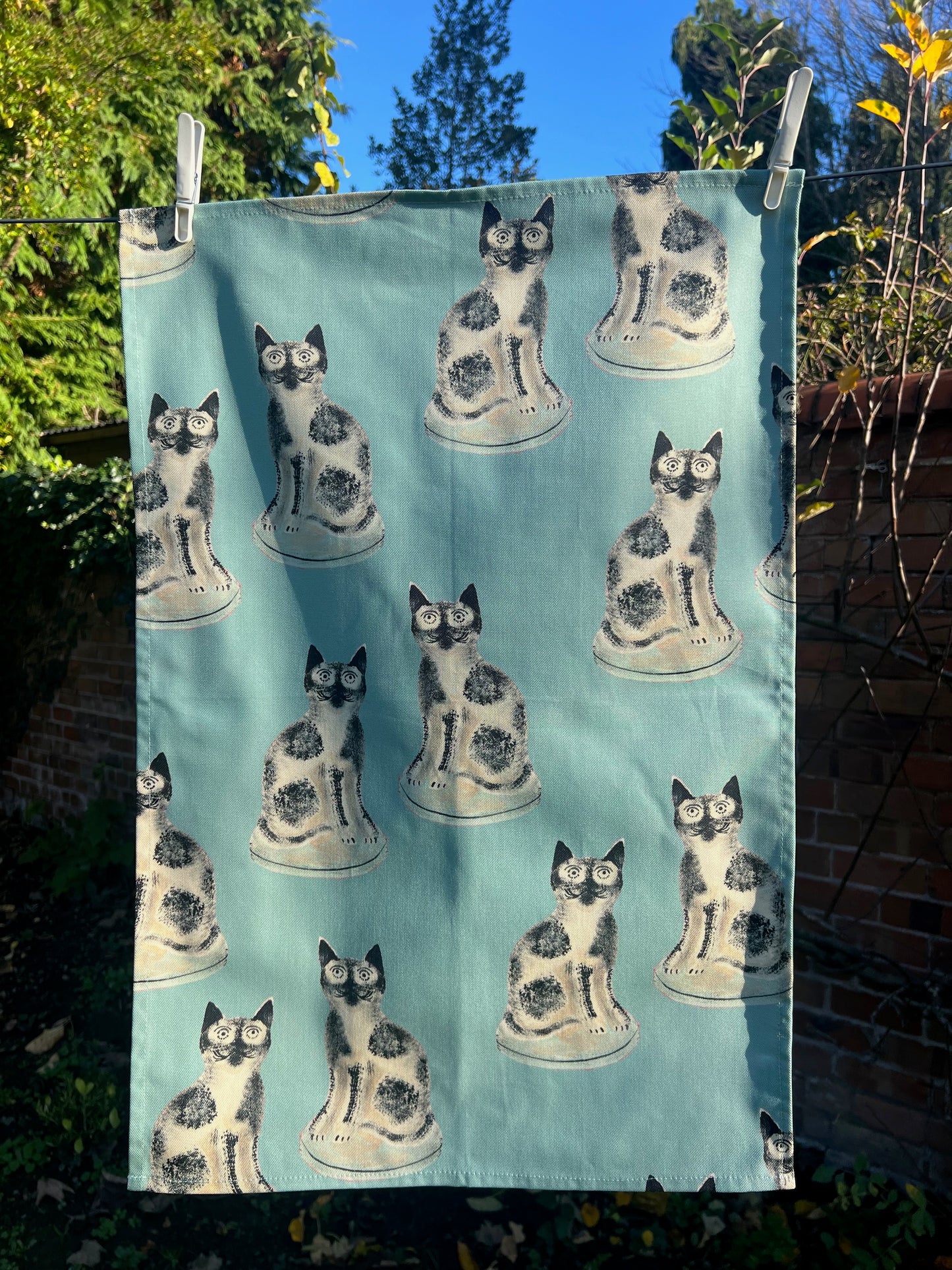 Staffordshire Cat Tea Towel | Melanie Lewis Home