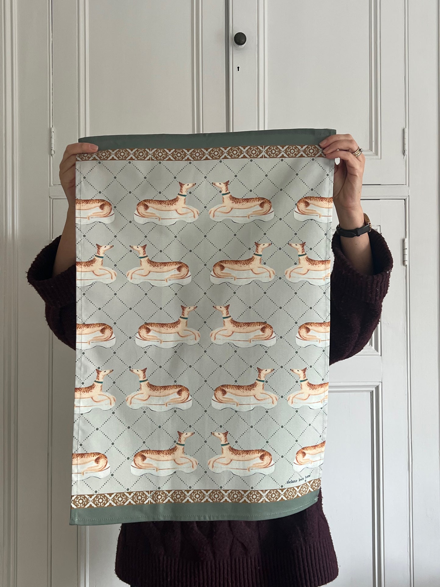 Staffordshire Greyhound Tea Towel