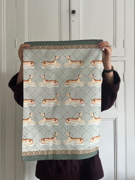 Staffordshire Greyhound Tea Towel