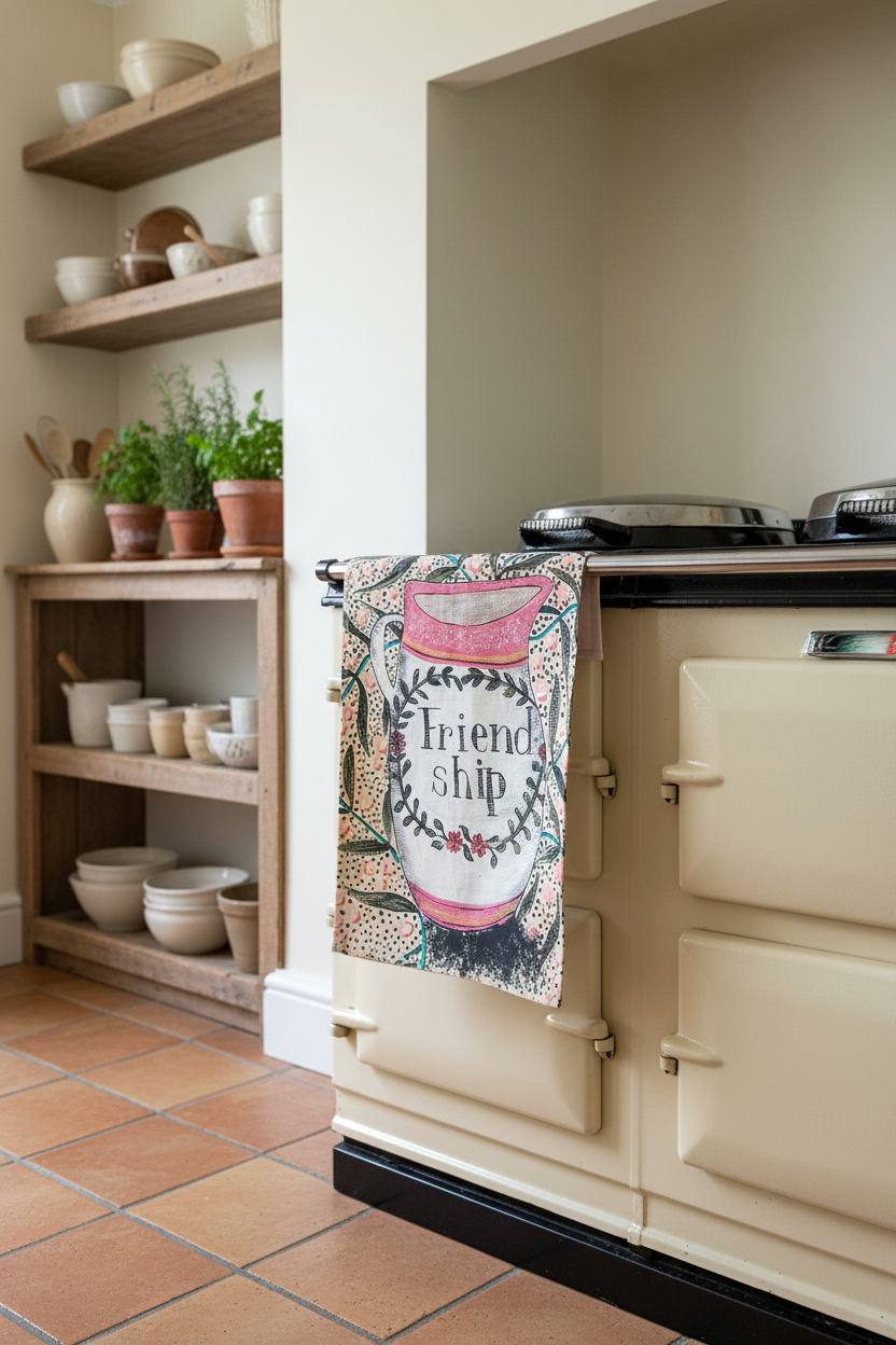 Friendship Jug Tea Towel – Folk Art Collection - BACK IN STOCK!
