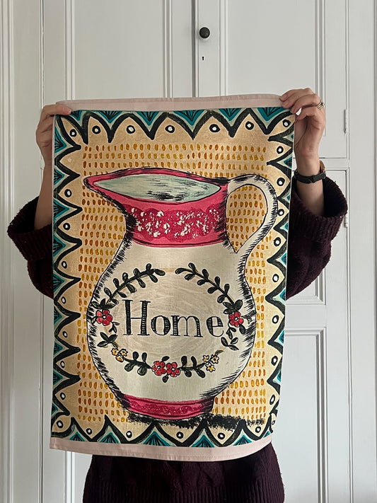 Home Jug Tea Towel – Folk Art Collection - SAMPLE