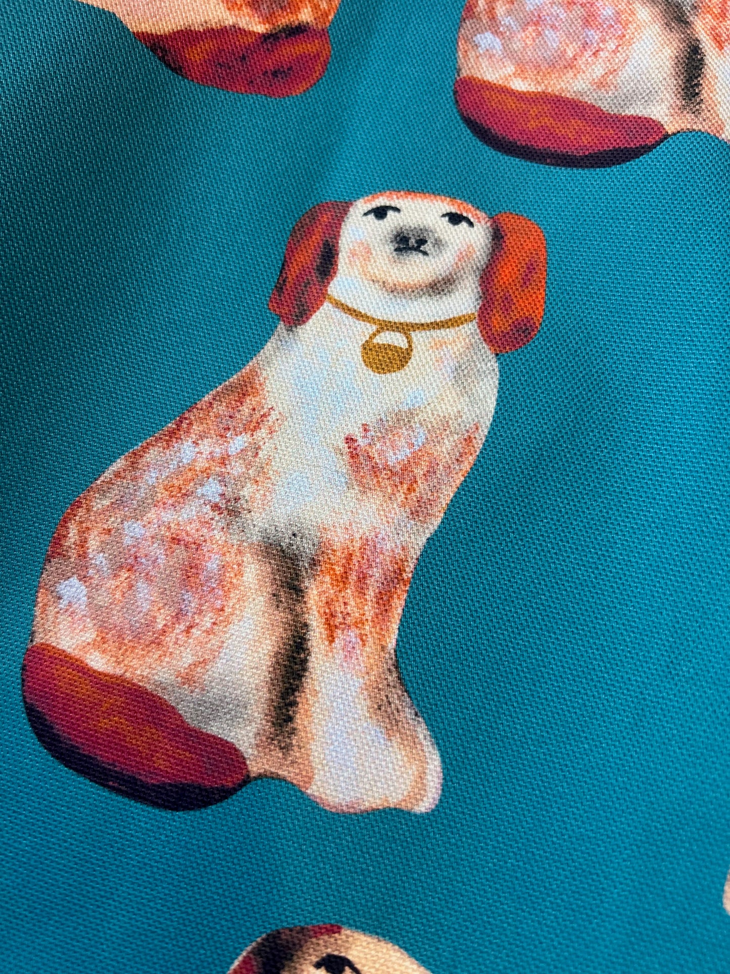 Staffordshire Dog Tea Towel – Turquoise