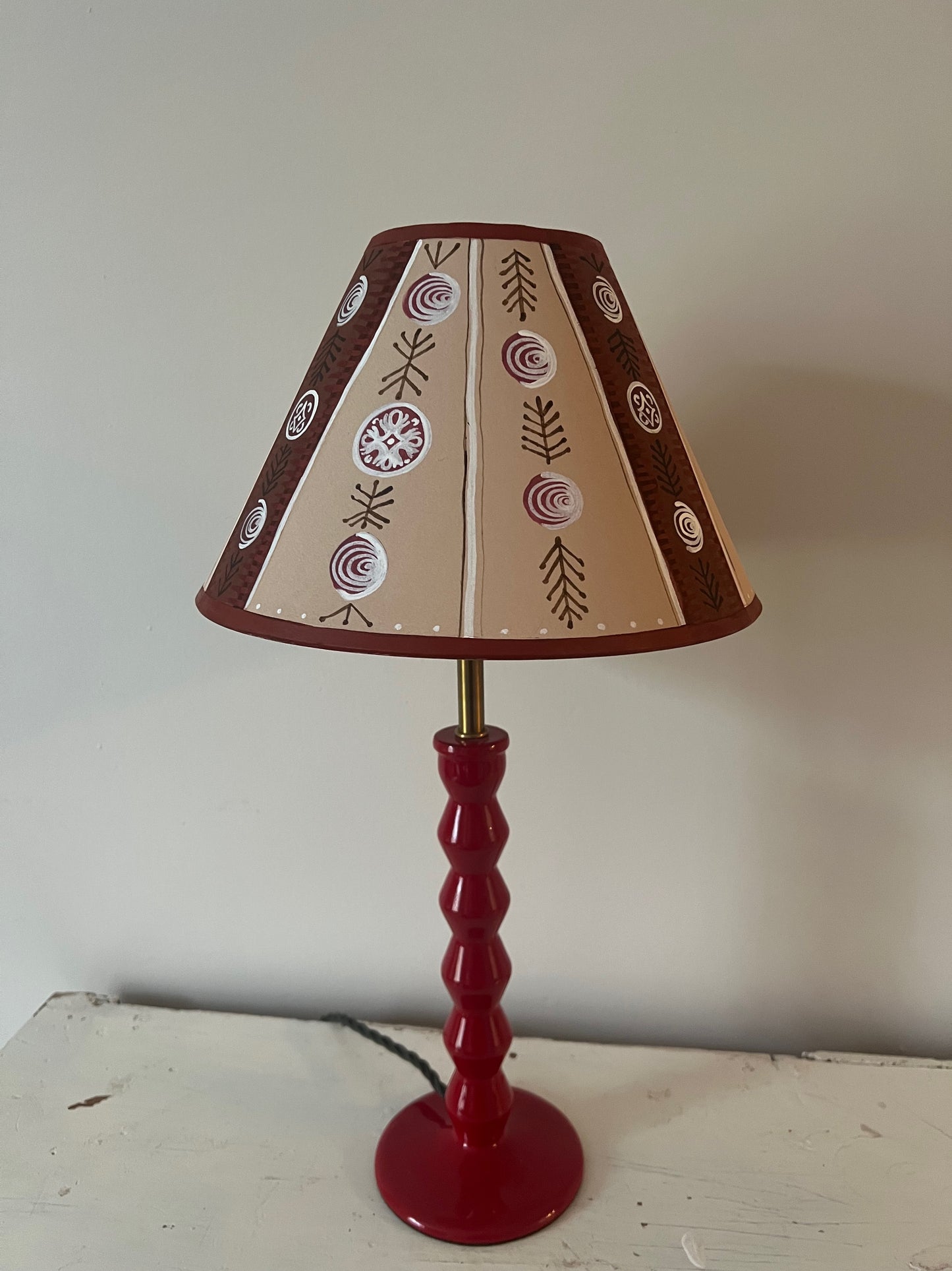 Calke Abbey Folk Art Lampshade – Hand Painted