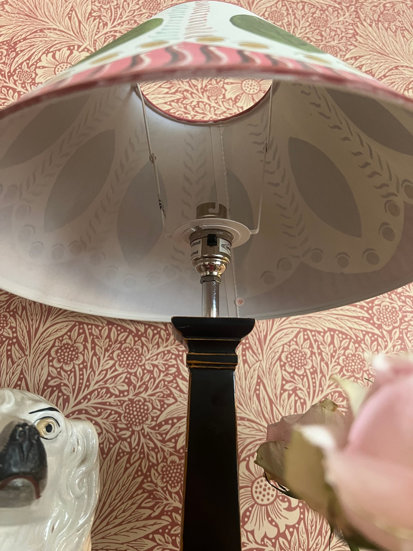 Firle Leaf — Bloomsbury-Inspired Hand-Painted Lampshade, 35cm base