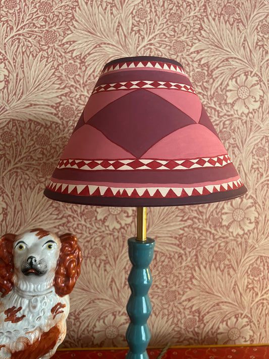Ruby Harlequin — Hand-Painted Decorative Lampshade