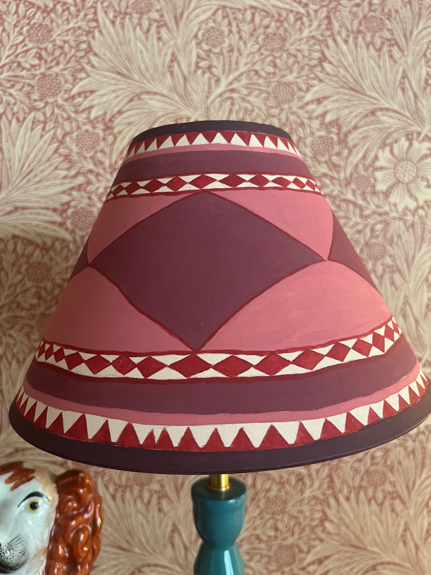 Ruby Harlequin — Hand-Painted Decorative Lampshade
