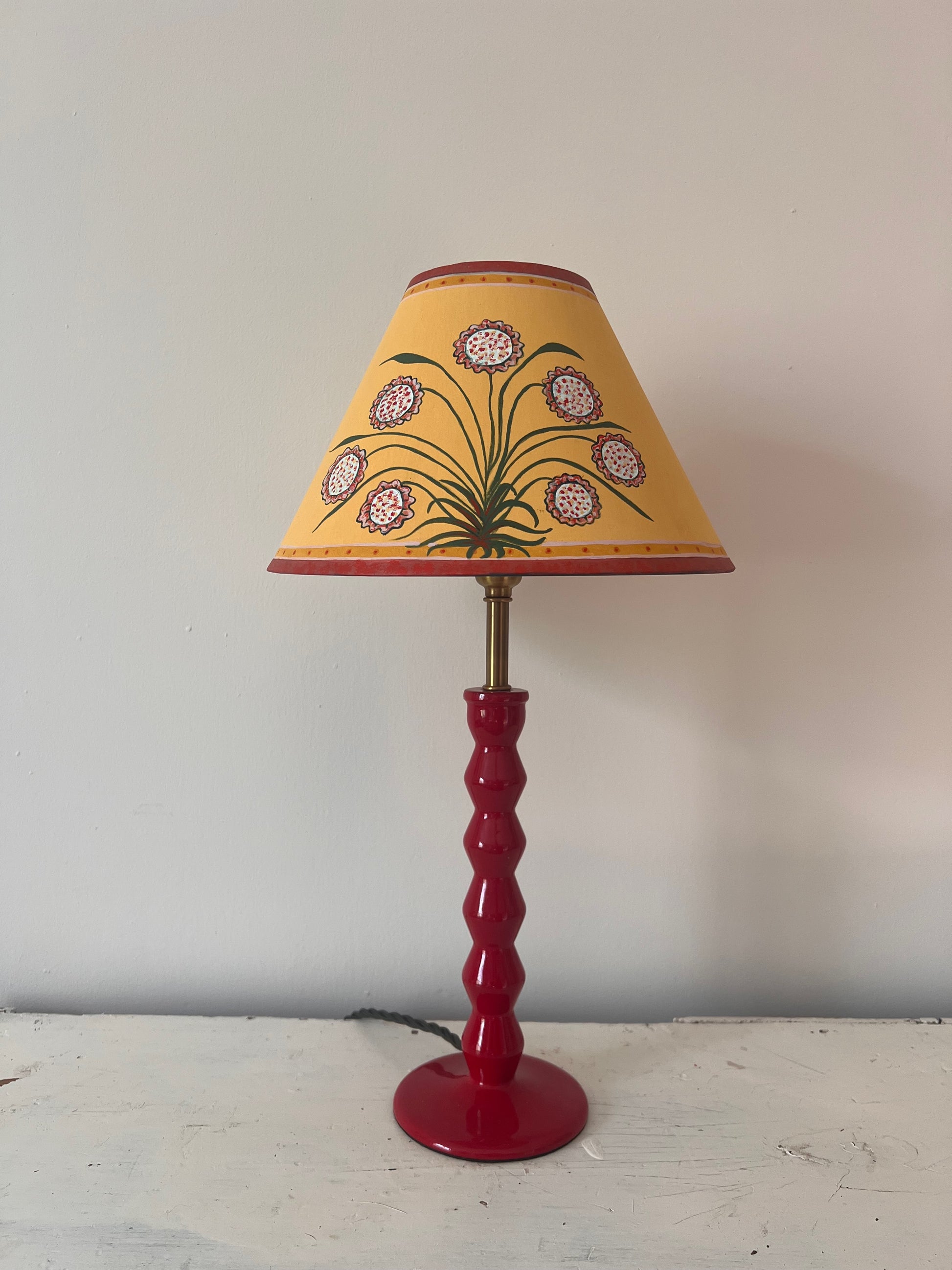 Hand painted botanical daisy lampshade by Melanie Lewis 