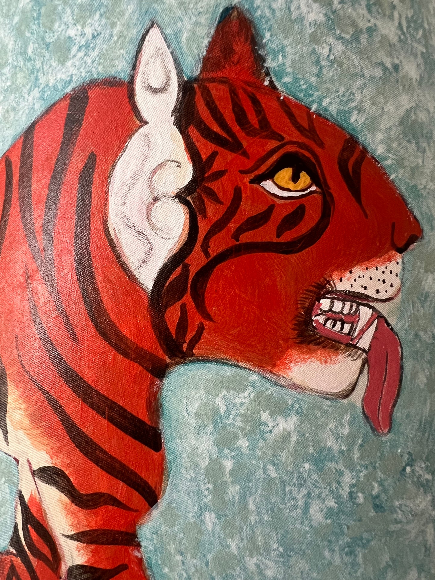 hand painted indian tiger lampshade by Melanie Lewis