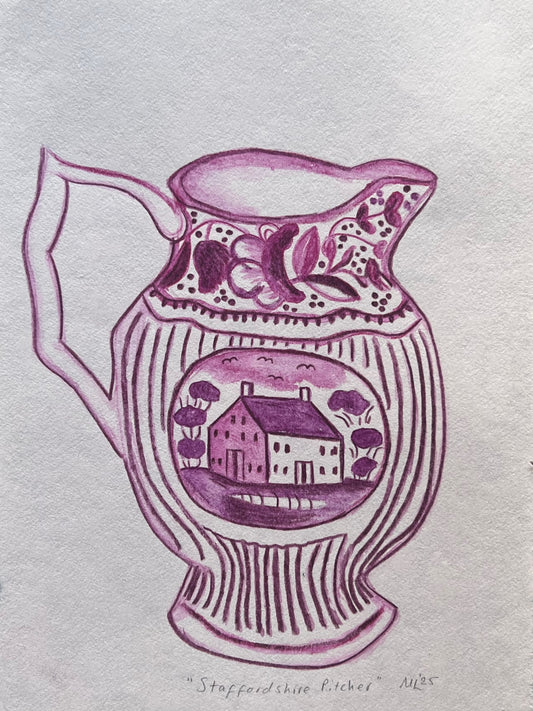 Staffordshire Jug Original Watercolour on Handmade Cotton Paper