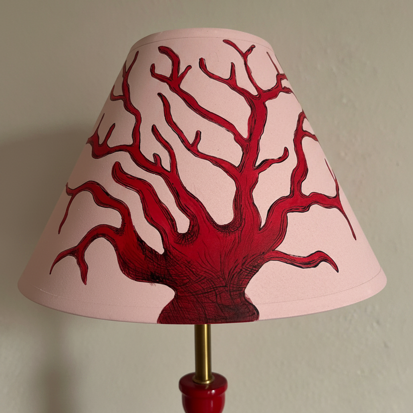 Coral Hand Painted Lampshade