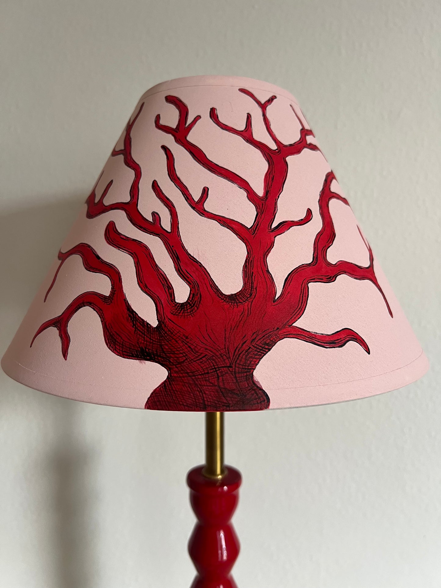 Coral Hand Painted Lampshade