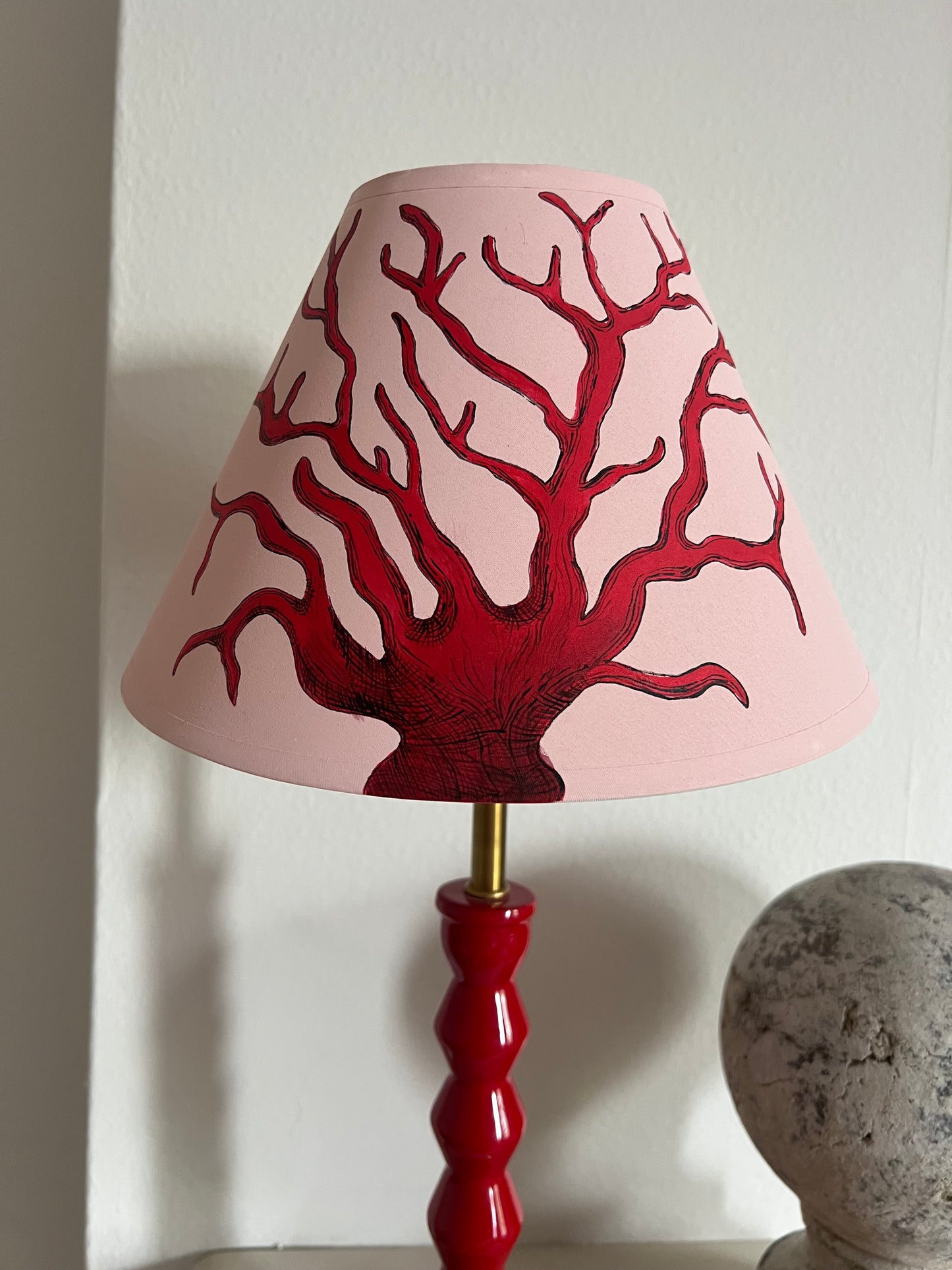 Coral Hand Painted Lampshade