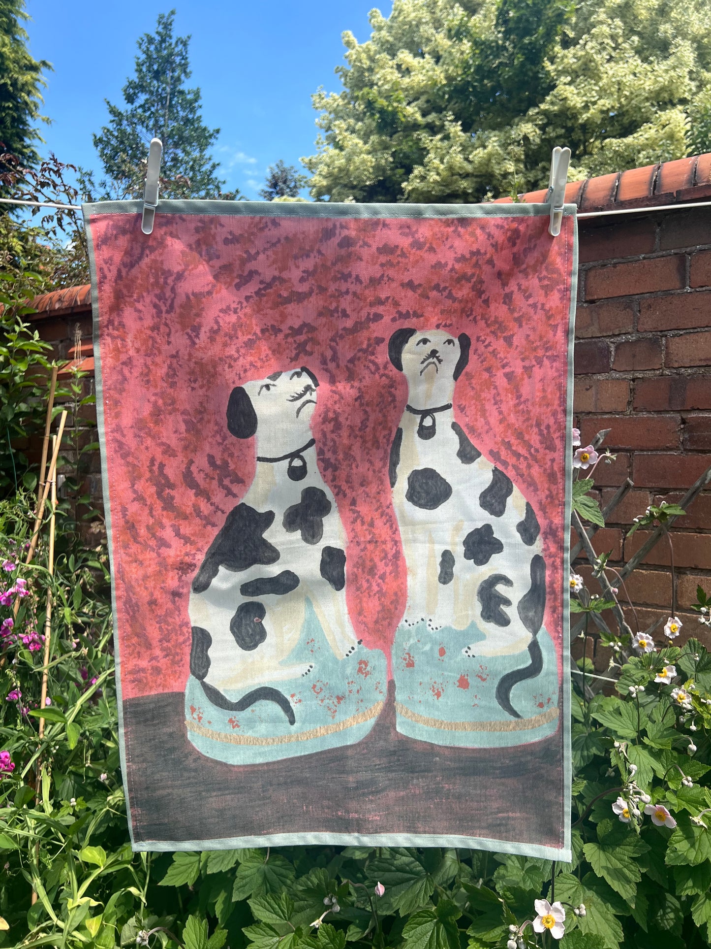 Dotty & Duke Staffordshire Dalmation Dogs Tea Towel