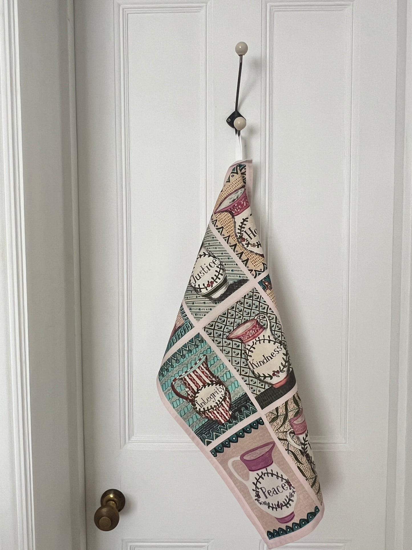 Personal Values Tea Towel with Ric Rac Trim