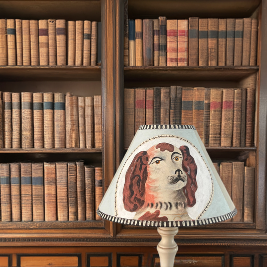 Nathaniel - Hand Painted Staffordshire Wally Dog Table Lamp Shade