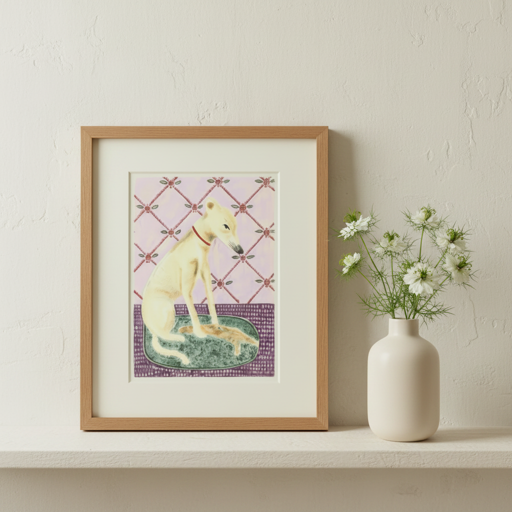 Audrey the Whippet   - Fine Art Print by Melanie Lewis